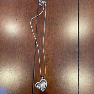 Silver necklace, little charms in the heart
